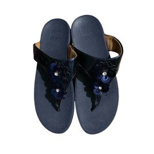 Fitflop Verna Toe-Post Sandals Sz US 10 in Midnight Navy
